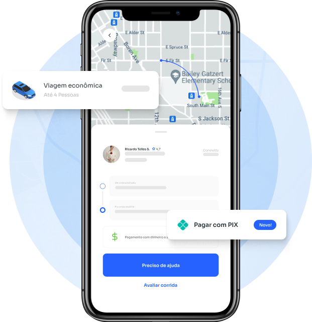Aplicativo de mobilidade urbana Mobapps em um celular